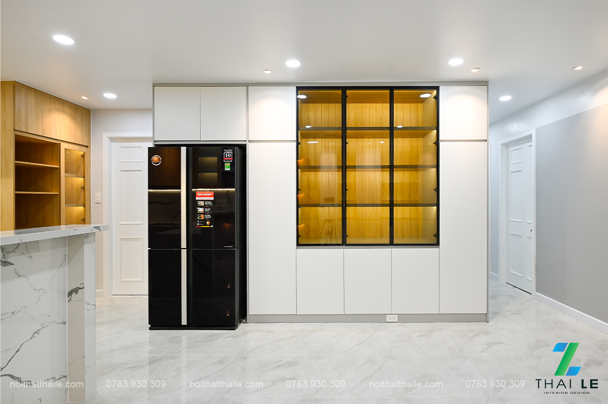 Thi công nội thất phòng khách bếp căn hộ Giai Việt | B23.07 - 140m2